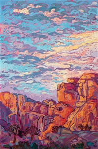 Joshua Tree National Park original oil painting of desert landscape, by imrpessionist painter Erin Hanson Joshua Tree National Park original oil painting of desert landscape, by imrpessionist painter Erin Hanson