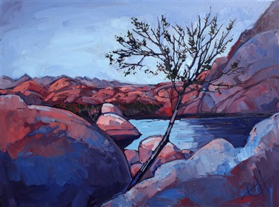 Barker Dam, Joshua Tree desert rocks painting by Erin Hanson Barker Dam, Joshua Tree desert rocks painting by Erin Hanson