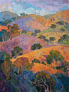 California wine country oil painting by modern impressionist Erin Hanson