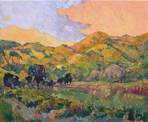 California landscape painted in impressionistic oils by modern impressionist Erin Hanson. California landscape painted in impressionistic oils by modern impressionist Erin Hanson.