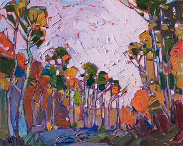 Oil painting of scenery in Cedar Breaks by contemporary artist Erin Hanson
