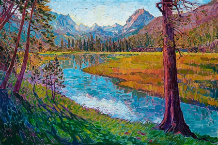 Sierra Reflections, original oil painting by Erin Hanson Painting Sierra Reflections