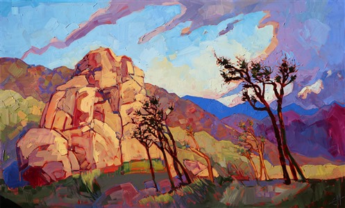 Joshua Tree National Park, original oil painting by American impressionist Erin Hanson