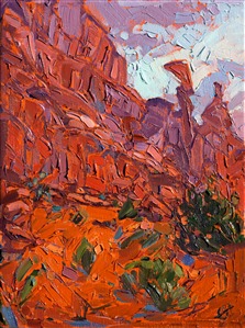 Abstract desert landscape oil painting purchase online, by Erin Hanson
