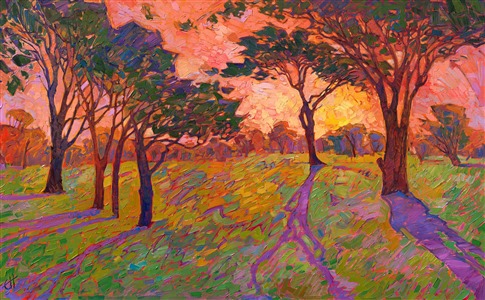 Crystal Sherbet, original oil painting by modern colorist and impressionist Erin Hanson Painting Crystal Sherbet