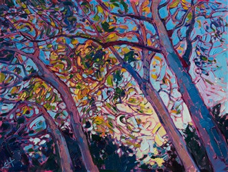Petite painting of California eucalytpus light, by Erin Hanson Petite painting of California eucalytpus light, by Erin Hanson