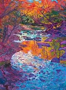 Autumn Creek east coast impressionism contemporary oil painting by impressionist Erin Hanson