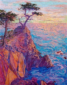 Carmel Lone Pine original oil painting for sale by California impressionist Erin Hanson Carmel Lone Pine original oil painting for sale by California impressionist Erin Hanson