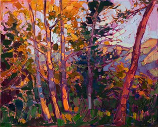 Contemporary American impressionist landscape painting by California artist Erin Hanson. Contemporary American impressionist landscape painting by California artist Erin Hanson.
