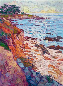 Pebble Beach oceanscape original oil painting by Erin Hanson Pebble Beach oceanscape original oil painting by Erin Hanson