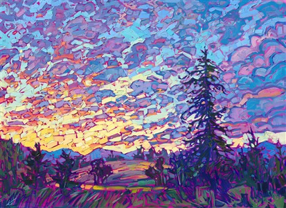 Willamette Valley Oregon landscape oil painting for sale by modern impressionist Erin Hanson Willamette Valley Oregon landscape oil painting for sale by modern impressionist Erin Hanson