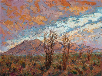 California desert oil painting landscape for sale by the artist, Erin Hanson California desert oil painting landscape for sale by the artist, Erin Hanson
