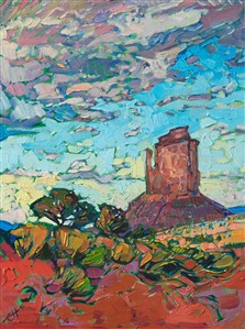 Monument Valley painting of the four corners region, by contemporary Western artist Erin Hanson Painting Mittens
