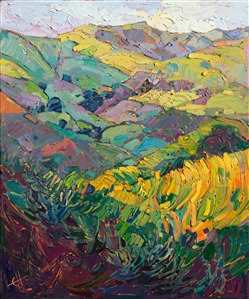 California wine country oil painting by contemporary landscape painter Erin Hanson California wine country oil painting by contemporary landscape painter Erin Hanson