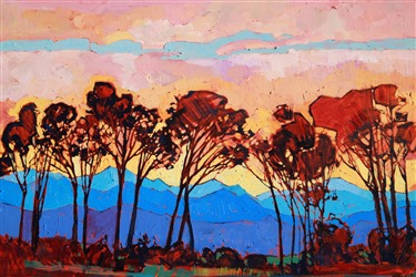 Geometric, abstracted landscape oil painting by Erin Hanson Geometric, abstracted landscape oil painting by Erin Hanson