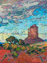 Monument Valley painting of the four corners region, by contemporary Western artist Erin Hanson Monument Valley painting of the four corners region, by contemporary Western artist Erin Hanson