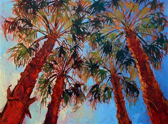 La Quinta Palms, iconic painting in oils by landscape painter Erin Hanson La Quinta Palms, iconic painting in oils by landscape painter Erin Hanson