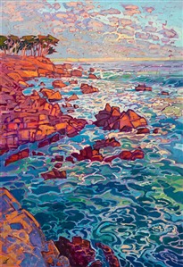 Monterey seascape original oil painting in a contemporary impressionism style, by Erin Hanson Monterey seascape original oil painting in a contemporary impressionism style, by Erin Hanson