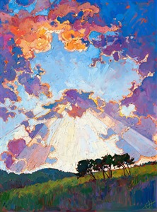 Big texas sky oil painting by master impressionism painter Erin Hanson Painting Texan Sky II