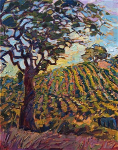 Napa Valley wine country painting by modern impressionist Erin Hanson