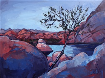 Barker Dam, Joshua Tree desert rocks painting by Erin Hanson Barker Dam, Joshua Tree desert rocks painting by Erin Hanson