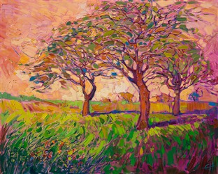 Coral Dawn, original oil painting in a contemporary impressionist style, by Erin Hanson. Coral Dawn, original oil painting in a contemporary impressionist style, by Erin Hanson.