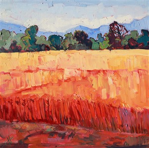 Wheat fields in Oregon, original oil painting by Erin Hanson Wheat fields in Oregon, original oil painting by Erin Hanson