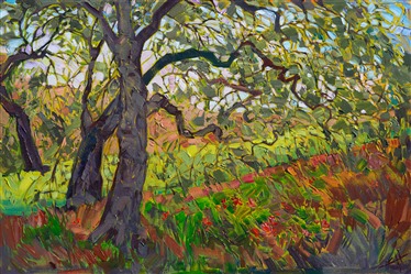 California oaks painted in mosaic oils by modern expressionist landscape painter Erin Hanson California oaks painted in mosaic oils by modern expressionist landscape painter Erin Hanson