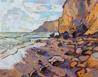 Small oil painting for impressionist art collectors, San Diego landscape by Erin Hanson Small oil painting for impressionist art collectors, San Diego landscape by Erin Hanson