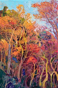 Kyoto Japan original oil painting by contemporary impressionism master Erin Hanson