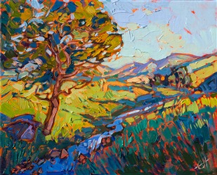 Petite 8x10 collectible oil painting for collectors of California Impressionism. Petite 8x10 collectible oil painting for collectors of California Impressionism.