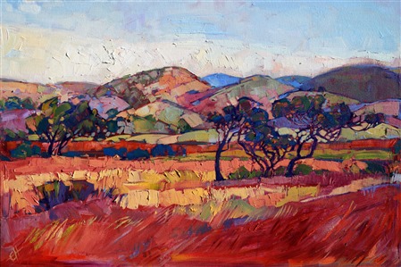 California wine country oil painting landscape by Erin Hanson