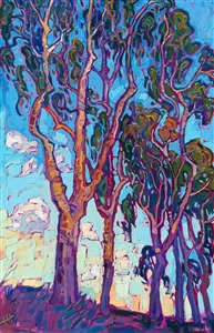 Eucalyptus Blue is an original oil painting for sale by Open Impressionist Erin Hanson. 