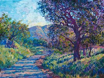 Oil painting of California wine country oak tree by contemporary impressionist artist Erin Hanson Oil painting of California wine country oak tree by contemporary impressionist artist Erin Hanson