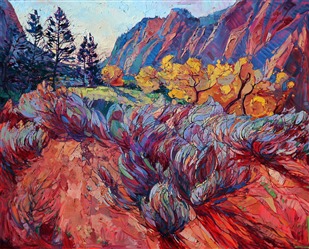 Zion National Park, powerful and vibrant oil painting by Erin Hanson Zion National Park, powerful and vibrant oil painting by Erin Hanson