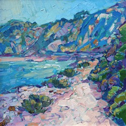 California coastal oil painting in a beautiful Mayen Olson frame. California coastal oil painting in a beautiful Mayen Olson frame.