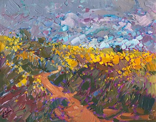 Petite original oil painting of an impressionist California landscape, by Erin Hanson Petite original oil painting of an impressionist California landscape, by Erin Hanson