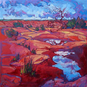 Canyon de Chelly original oil painting by modern impressionist Erin Hanson Painting After the Rain