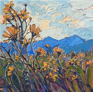 Borrego Springs landscape painting of wildflowers by impressionistic artist Erin Hanson