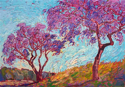 Jacaranda tree oil painting landscape of San Diego, California, by modern impressionist Erin Hanson Jacaranda tree oil painting landscape of San Diego, California, by modern impressionist Erin Hanson