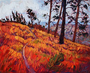 Zion backpacking inspired artwork by oil painter Erin Hanson Zion backpacking inspired artwork by oil painter Erin Hanson