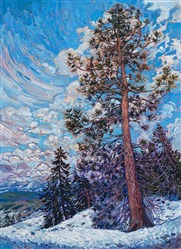 Sierra pine trees original oil painting by modern impressionist painter Erin Hanson Sierra pine trees original oil painting by modern impressionist painter Erin Hanson