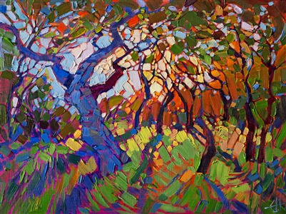 Crystal Light series oil painting by contemporary master Erin Hanson Painting Crystal Mosaic II