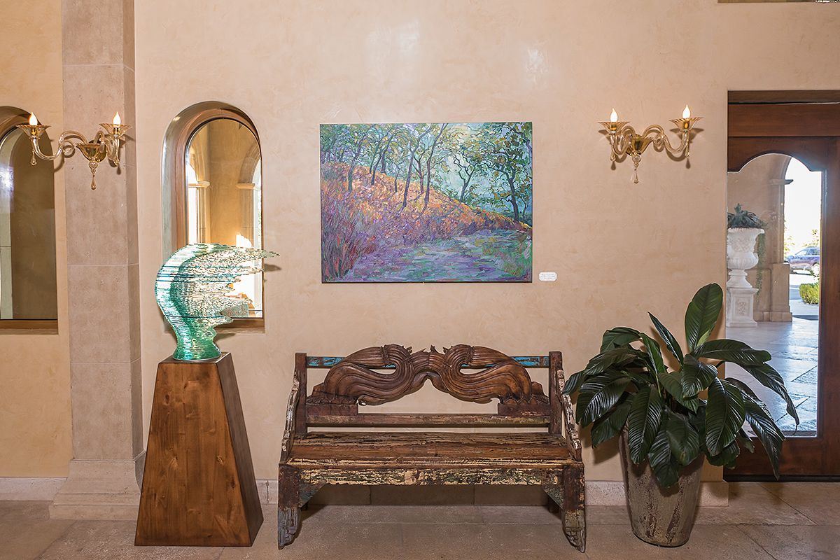 An Erin Hanson painting on display