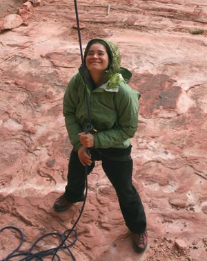 Erin Hanson rock climbing