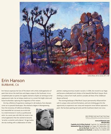 Southwest Art Magazine article featuring Erin Hanson