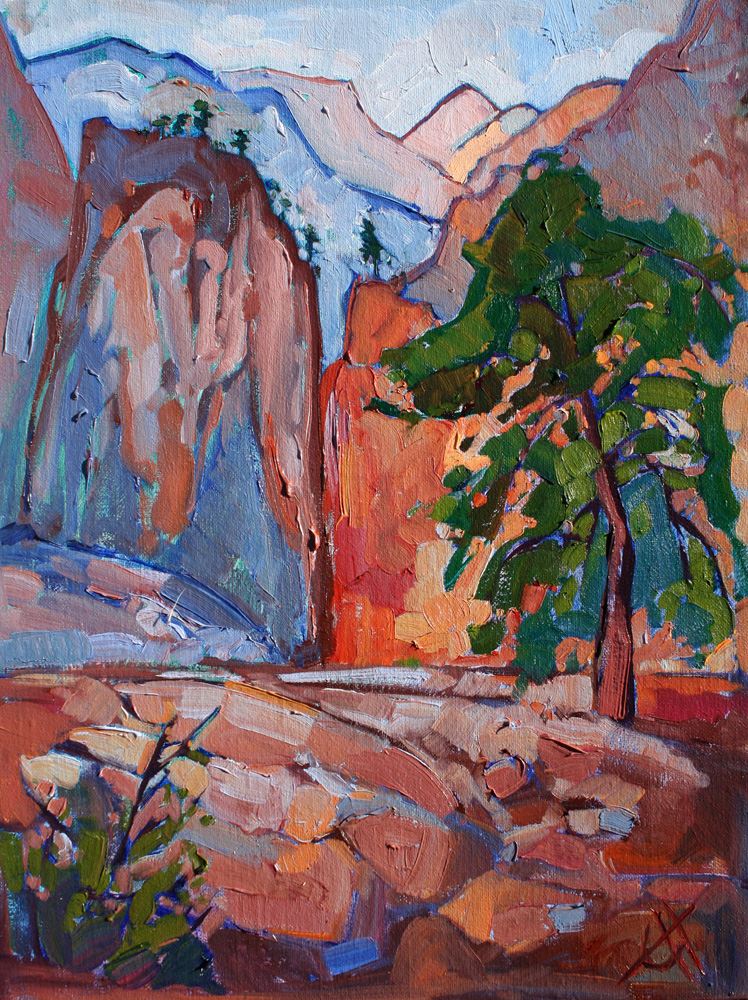 An Erin Hanson mountain painting