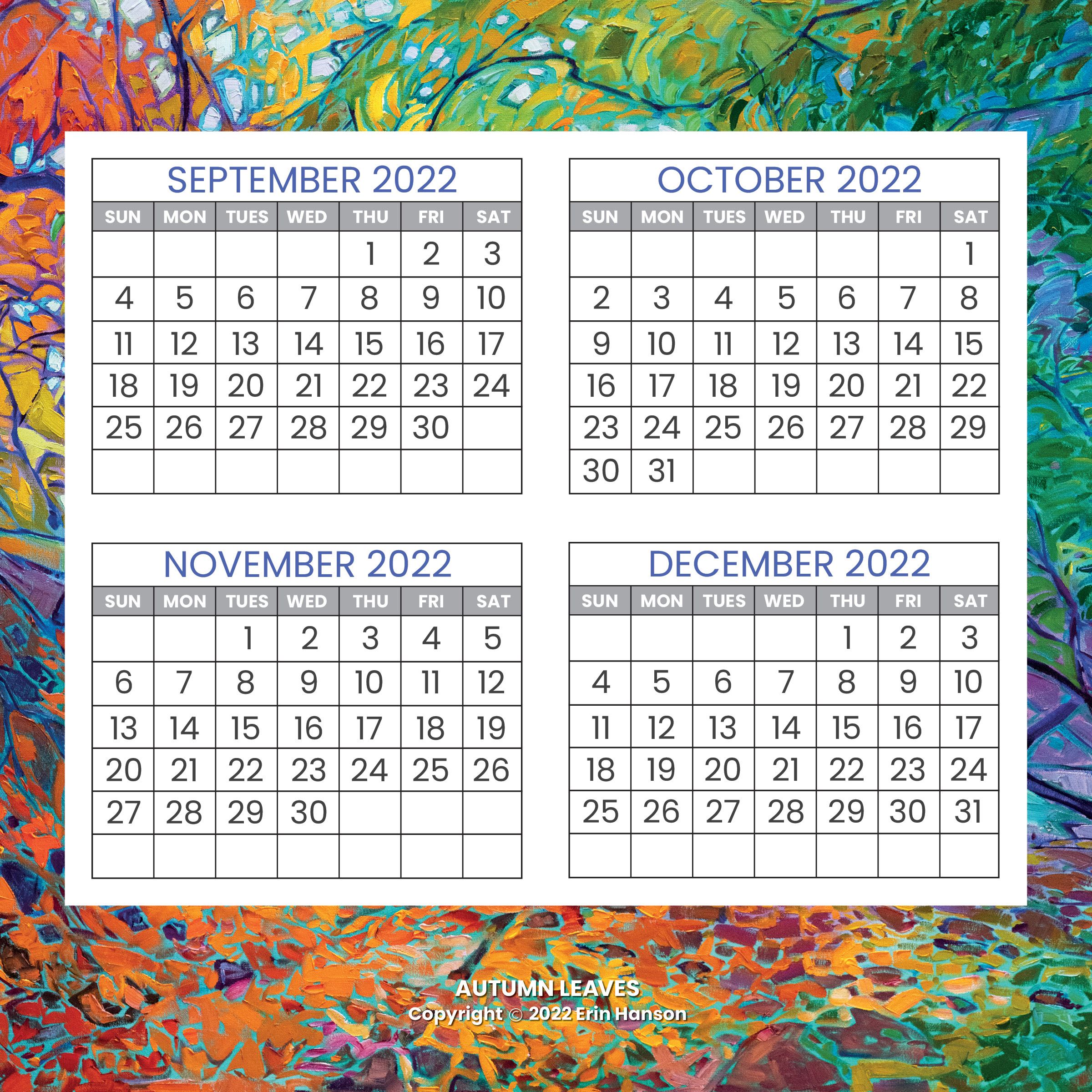 2023 Wall Calendar - Autumn Leaves