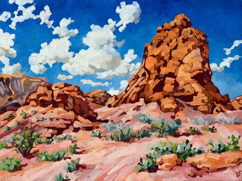 Erin Hanson painting Boulders