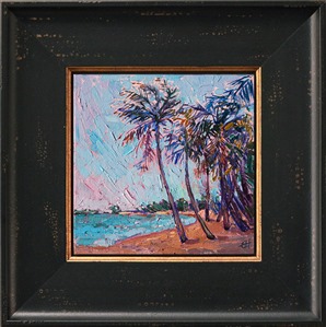 This petite painting of Puerto Rico captures all the color and movement of this beautiful island. The white sand beaches and luxurious palm trees create a wonderful atmosphere of relaxation. 

These petite works are part of the 12 Days of Christmas Collection, which are being released one painting per day, starting on December 5th. Each 6x6 painting is beautifully framed in a classic floater frame, which allows you to enjoy the brush strokes all the way to the edge of the canvas.